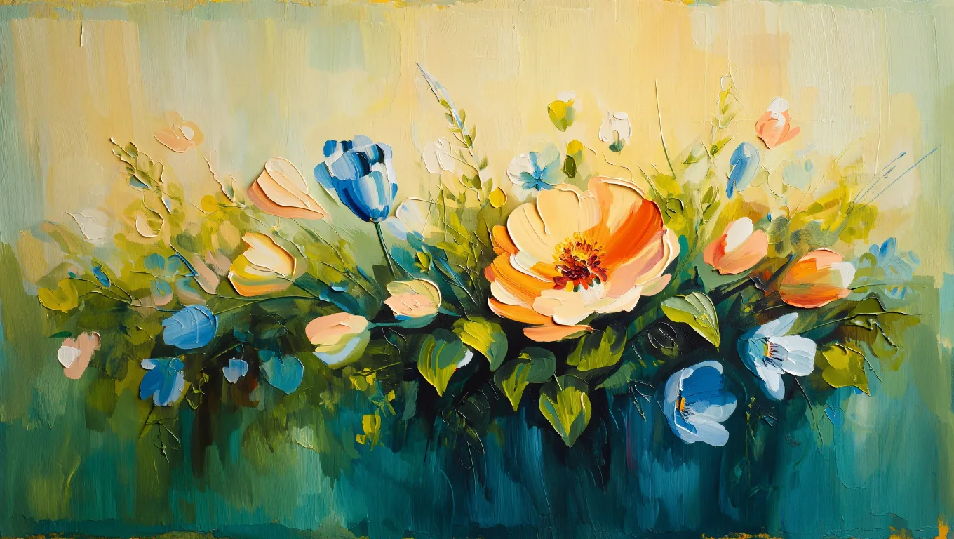 Painterly garden cover image in the Flowjam style